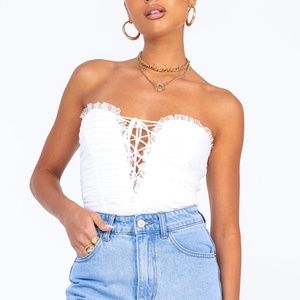 Princess Polly Elysia Bodysuit - White Sz 6